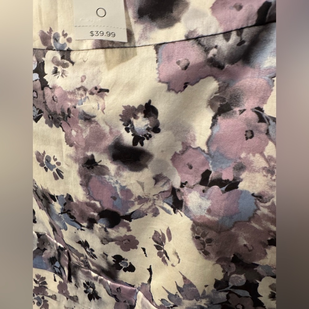 New Ann Taylor Loft Cream Purple Floral Women’s Misses Mini Skirt Size 0 - Picture 2 of 10